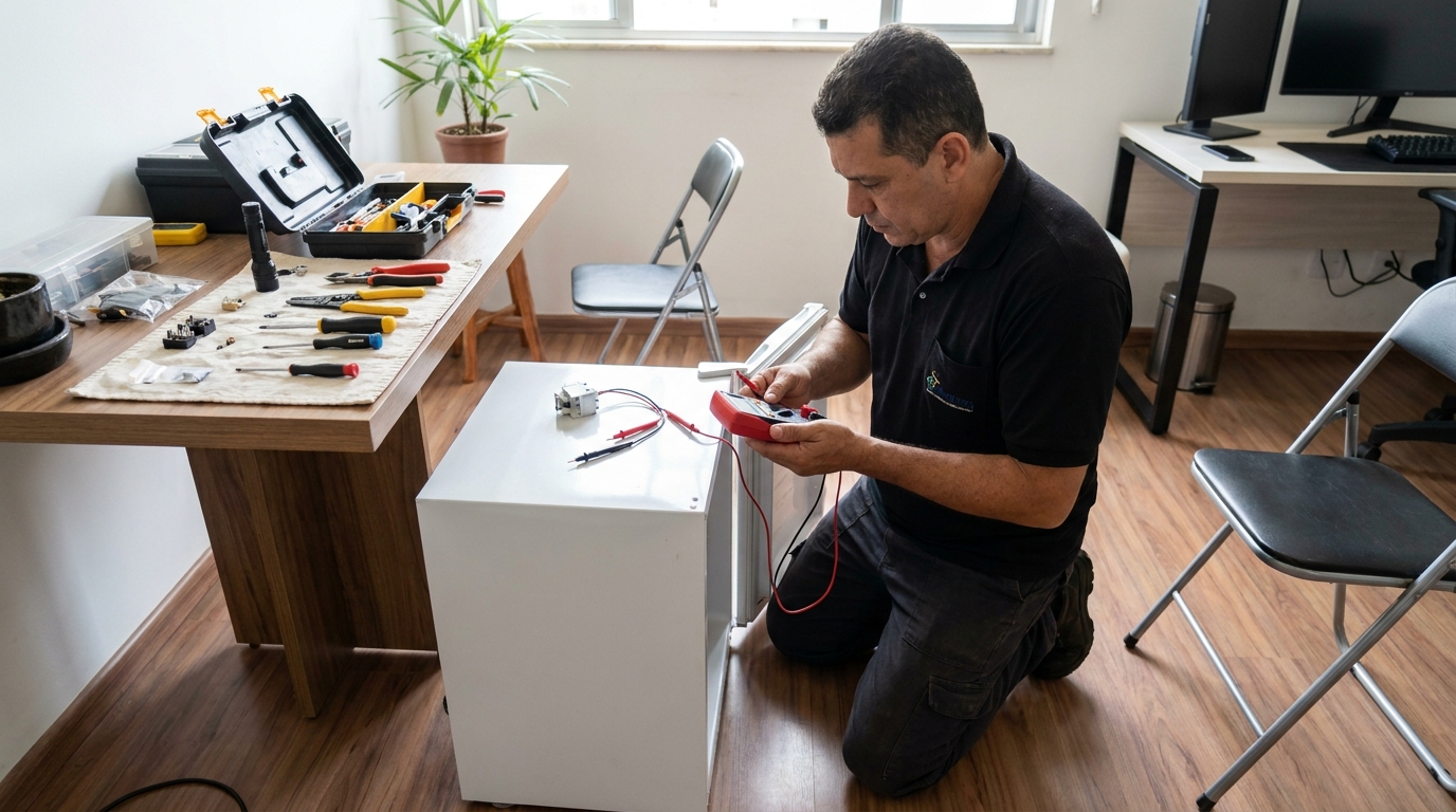 Reparo da placa eletrônica de frigobar em Joinville‑SC