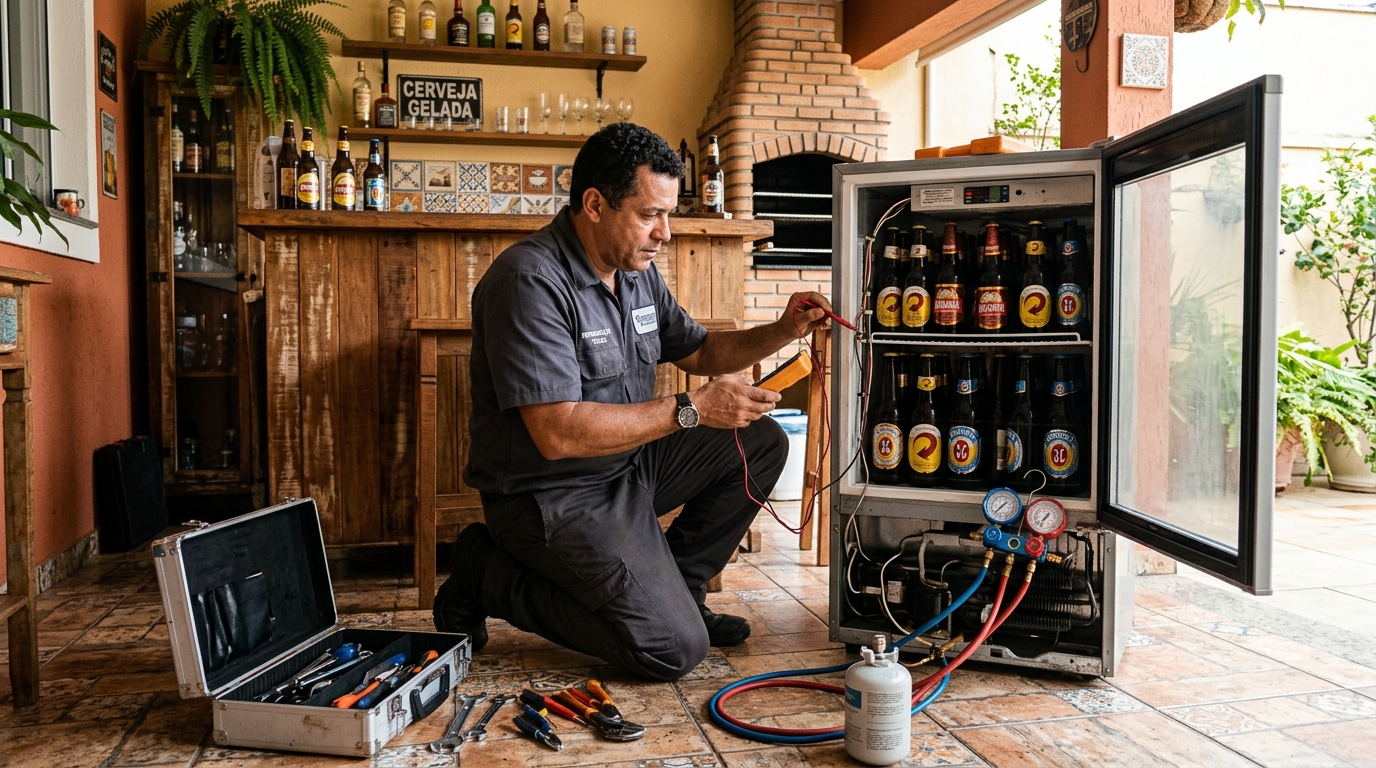 Aplicação de gás refrigerante em cervejeira atendida em Joinville‑SC